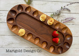 Deviled Egg Charcuterie Board - Handcrafted Wood Serving Tray - Unique Egg Platter with Charcuterie Sections - Entertaining Made Easy