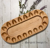 Deviled Egg Charcuterie Board - Handcrafted Wood Serving Tray - Unique Egg Platter with Charcuterie Sections - Entertaining Made Easy