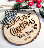 Our 1st Christmas - Wood Slice Christmas Ornament