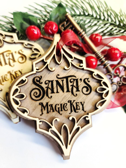 Santa's Magic Key. Christmas Decorations PNG