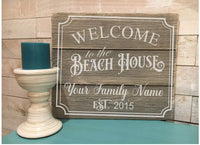 Personalized, Rustic ship lap sign, "Welcome to the Beach House" - Marigold Design Co