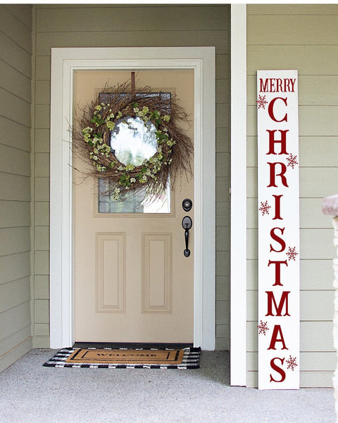 Rustic Sign - Vertical Double Sided Autumn and Merry Christmas 2 Sign