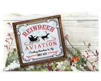 Christmas - Rustic "Reindeer Aviation" wall sign - Marigold Design Co
